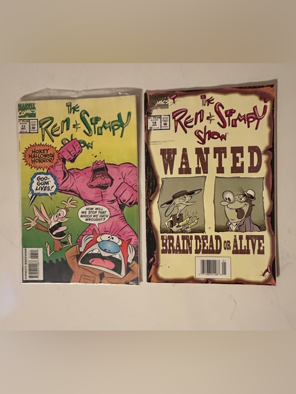 Marvel Comic Books The Ren And Stimpy Show #13 Halloween Horror #14 Brain Dead